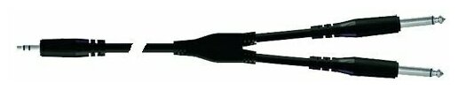 Proel BULK505LU3 - инсертный кабель, 3.5 джек стерео <-> 2 x 6.3 джек моно - 3м