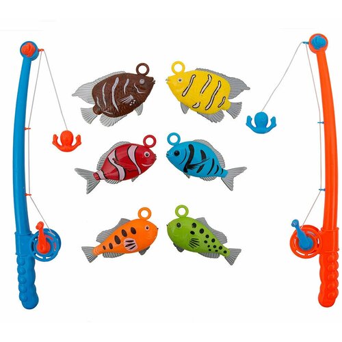 рыбалка на красном море 6 рыбок Игровой набор детская рыбалка игра на координацию движений ловкость моторику для воды купания бассейна для двоих для 2 игроков 9981-1 TONGDE