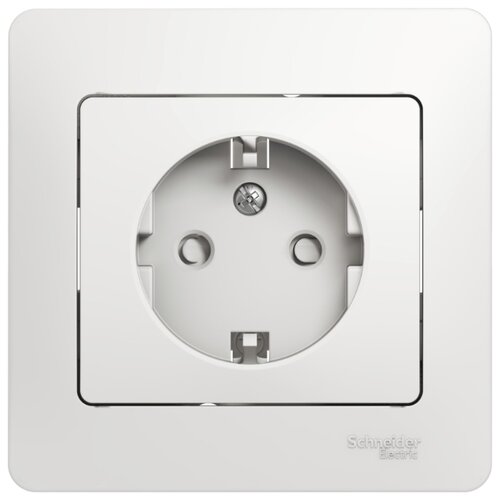 фото Розетка Schneider Electric GLOSSA GSL000144,16А, с защитной шторкой, с заземлением, белый