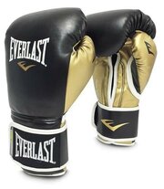 Перчатки тренировочные Everlast Powerlock PU 10oz черный, золотой