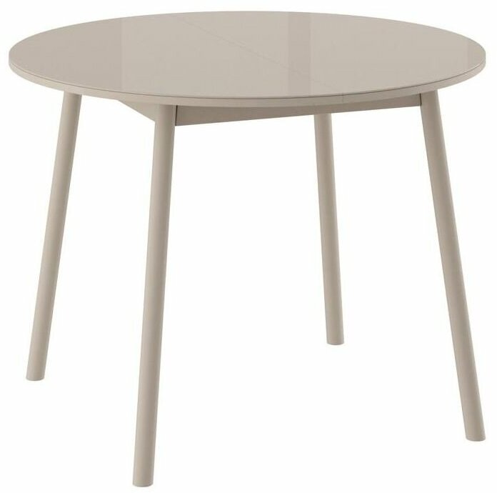 фото Раунд стол круглый раздвижной со стеклом D100(137х100) см, Капучино/Капучино