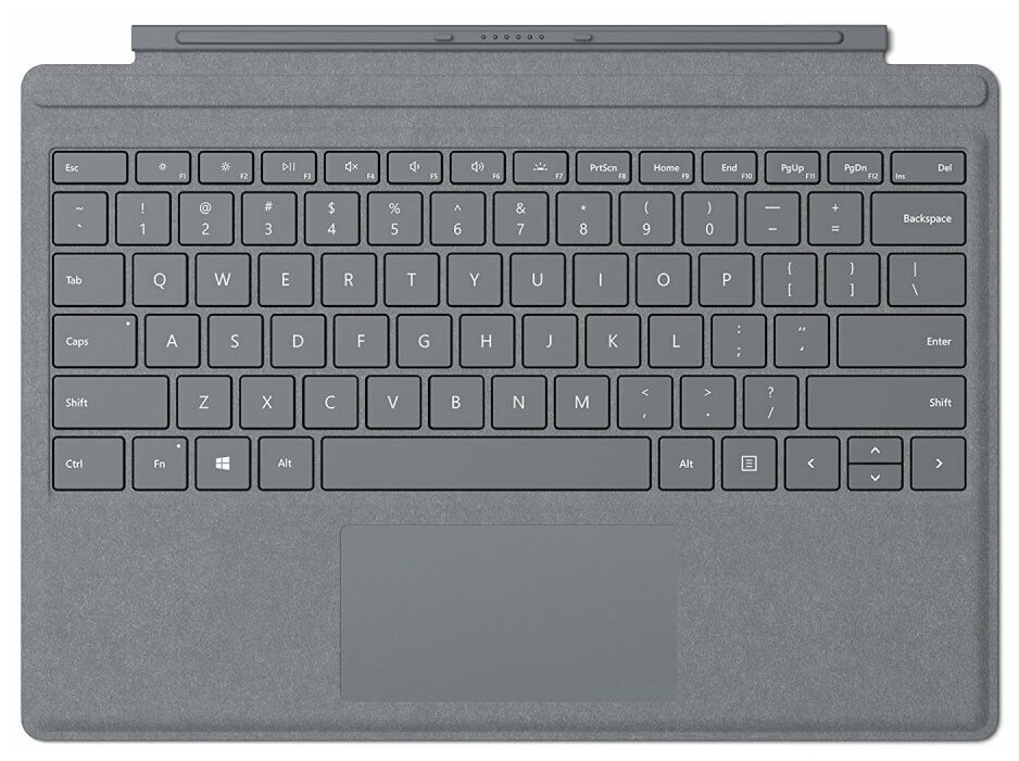 Клавиатура Microsoft Surface Pro 4/5/6/7/7+ Signature Type Cover материал Alcantara (Platinum) RUS