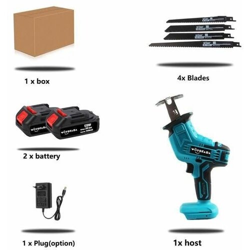 Беспроводная сабельная пила WOYOFADA 20В с регулируемой скоростью для резки дерева металла ПВХ труб 680000₽