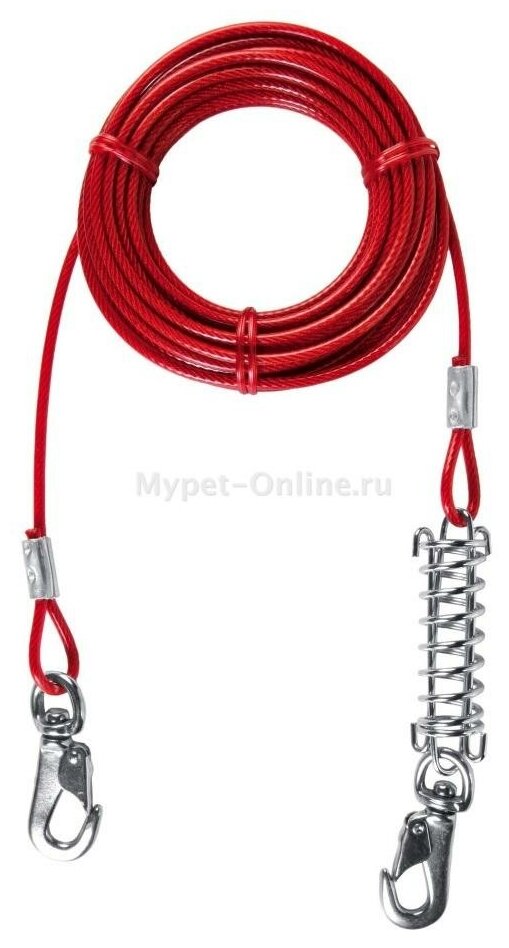 Трос для собак Trixie Tie Out Cable, размер 8м, красный