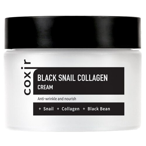 фото Coxir Black Snail Collagen Cream Крем против морщин с коллагеном и муцином черной улитки для лица, 50 мл