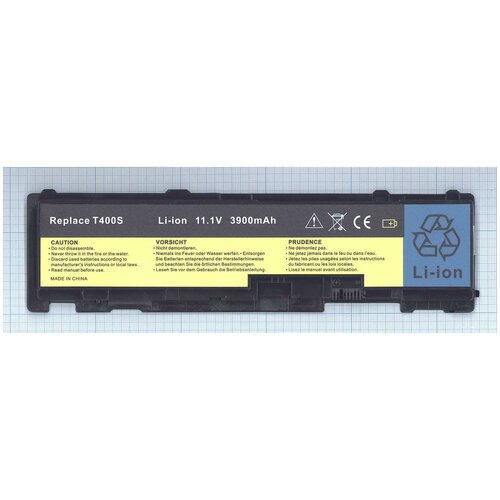 Аккумуляторная батарея для ноутбука Lenovo ThinkPad T410s (42T4833) 11.1V 3800mAh OEM черная аккумуляторная батарея для ноутбука lenovo thinkpad t40 r50 92p1089 5200mah oem черная