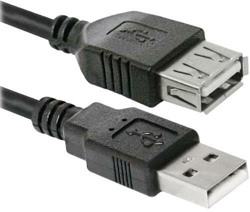 Удлинитель USB2.0 Am-Af Defender 87453 - кабель 3 метра, чёрный