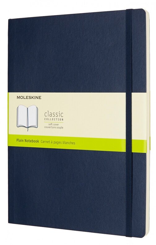 Блокнот Moleskine CLASSIC SOFT QP623B20 XLarge 190х250мм 192стр. нелинованный мягкая обложка синий сапфир