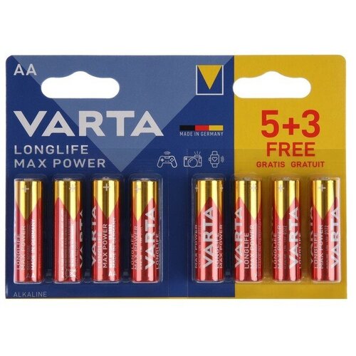 Varta Батарейка алкалиновая Varta LongLife Power, AA, LR6-8BL, 1.5В, блистер, 8 шт. батарейка алкалиновая varta longlife power aaa lr03 8bl 1 5в блистер 8 шт