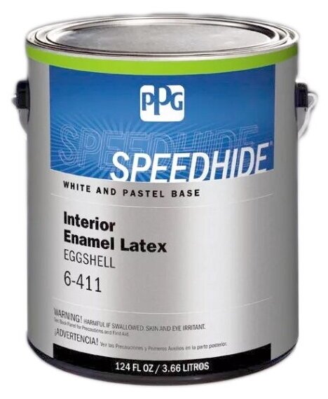 PPG Speedhide Interior "EggShell" Краска для стен и потолков (под колеровку, яичная скорлупа, база 6-417, 3,78 л)