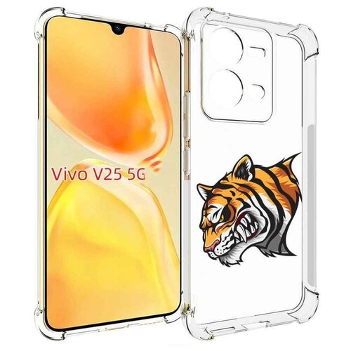 Чехол MyPads Тигр для Vivo V25 5G / V25e задняя-панель-накладка-бампер