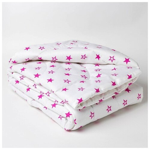 Детская линия Одеяло стеганое детское+ 110*140, овечья шерсть, цв. микс 200г/м микрофибра одеяло из шерсти детское холти фантазия 110 140 розовый