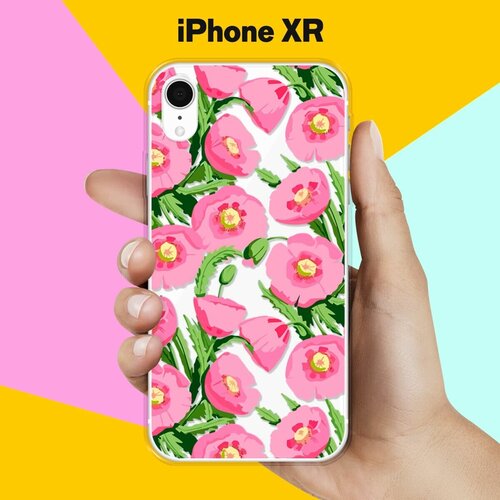 Силиконовый чехол Узор из цветов на Apple iPhone Xr силиконовый чехол mcover для apple iphone xr с рисунком солнечный узор