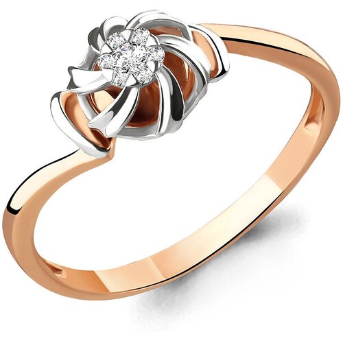 фото Золотое кольцо aquamarine 963271к с бриллиантом diamant-online