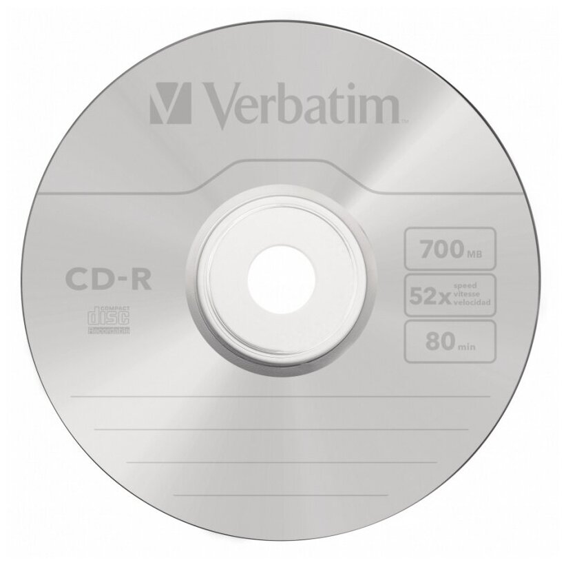 Диск CD-R Verbatim 700Mb Jewel case (10шт) (43327)