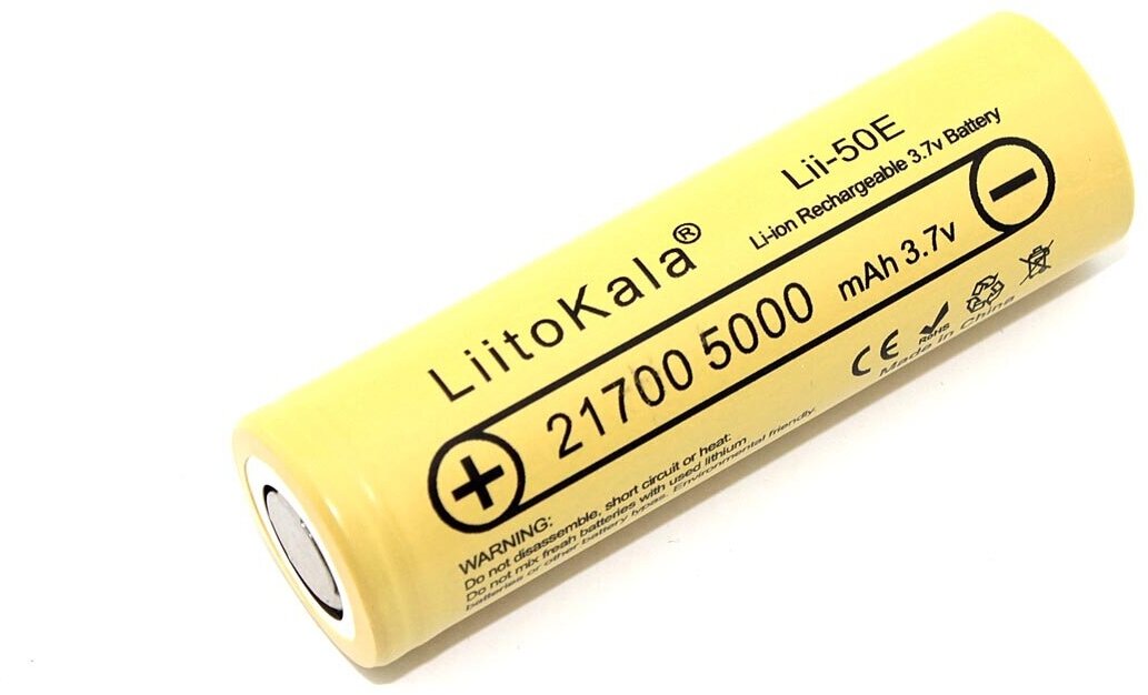 Аккумулятор типа 21700 Li-Ion LiitoKala Lii-50E 5000mAh, 3.7V