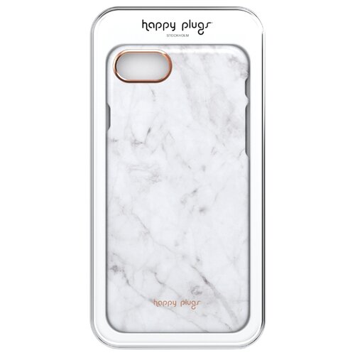фото Чехол Happy Plugs 9140 + защитная пленка для Apple iPhone 7/iPhone 8 white marble