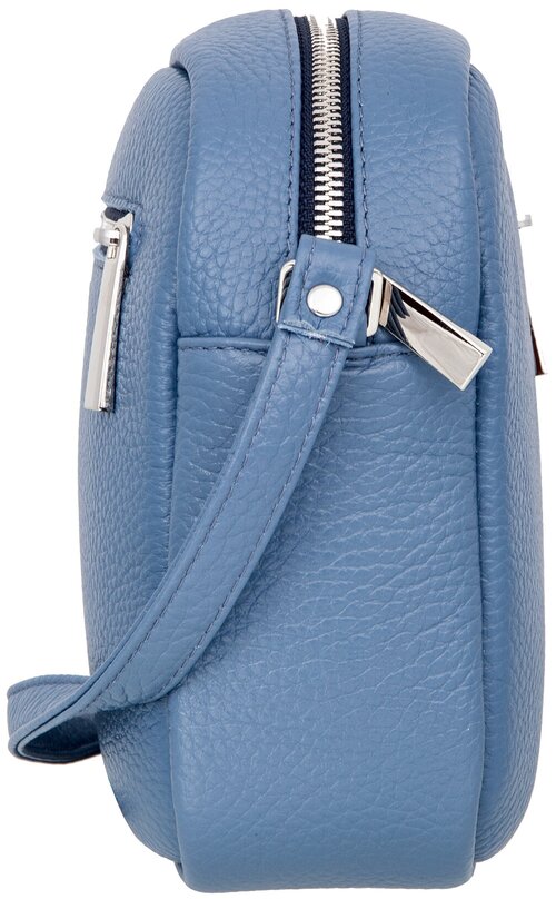 Сумка Sergio Belotti классическая, натуральная кожа, внутренний карман, регулируемый ремень, синий