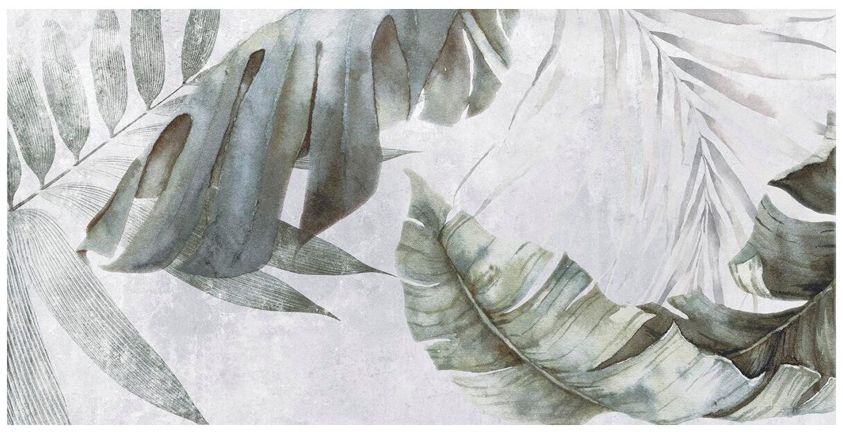 Плитка керамическая Laparet (Лапарет) Etnis настенная светло-серая ботаника 18-00-06-3662 30х60 см (1.8 м2)