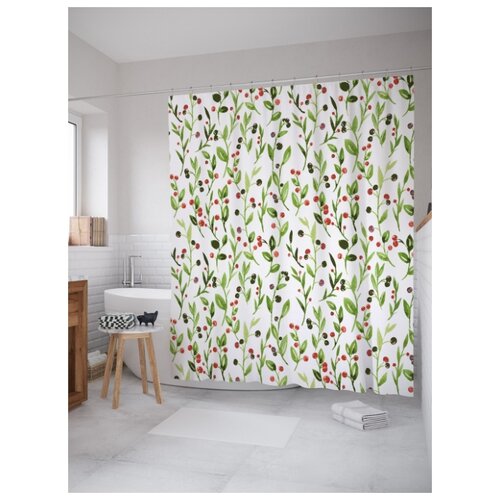 фото Штора для ванной joyarty ягодные кусты 180х200 (sc-30850)