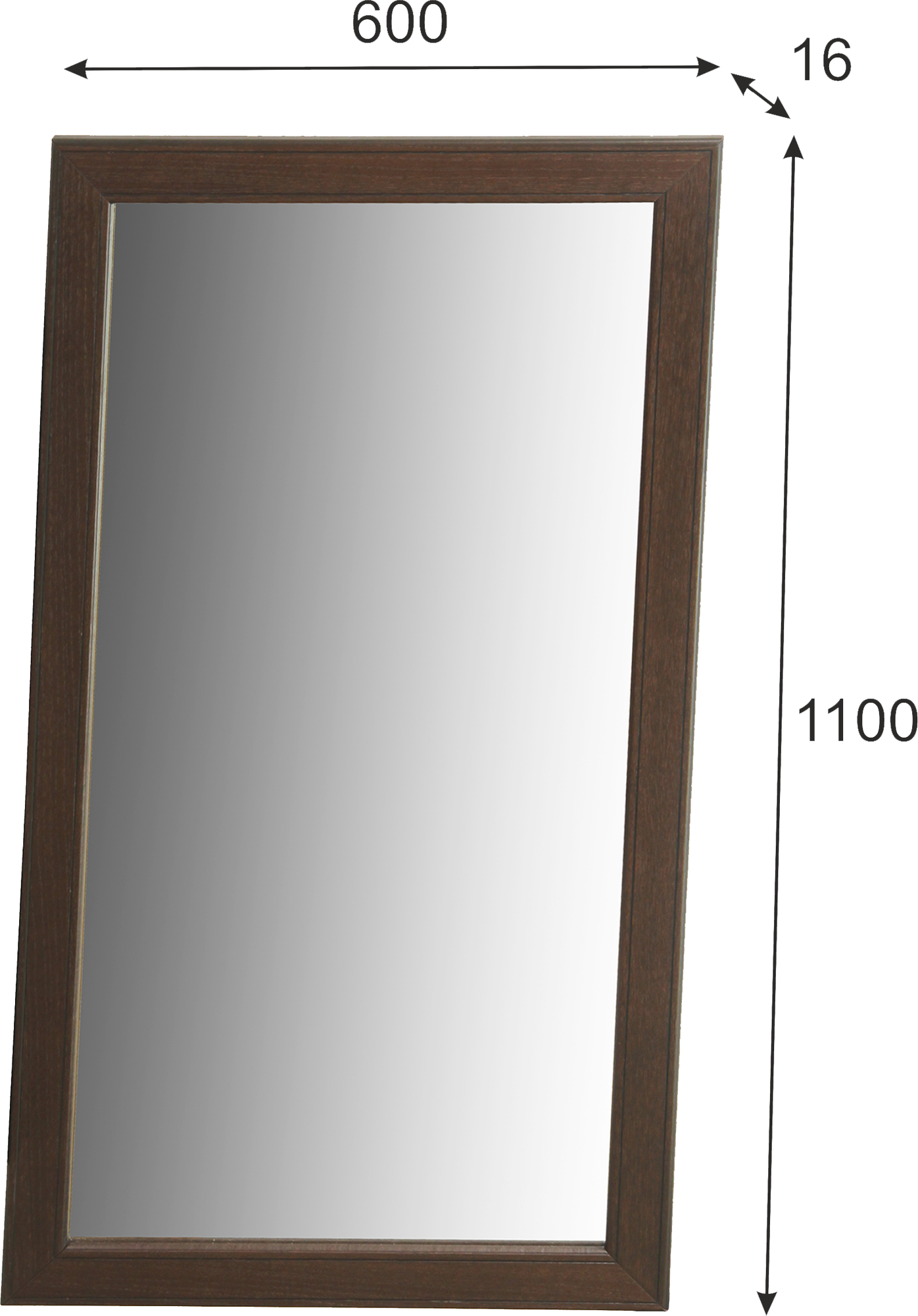 Зеркало настенное PASSO VIERA, рама МДФ, темно-коричневая
