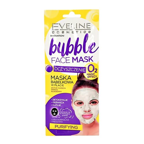Купить Eveline Cosmetics Очищающая пузырьковая тканевая маска Bubble Face Mask, 10 мл