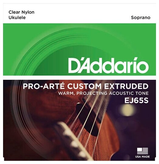 EJ65S Pro-Arte Custom Extruded Комплект струн для укулеле сопрано, D'Addario