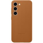 Чехол-накладка Samsung Leather Case S23 песочно-бежевый - изображение