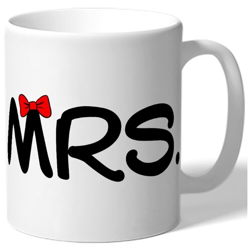 фото Кружка белая парная в подарок влюбленным mrs. - бантик drabs