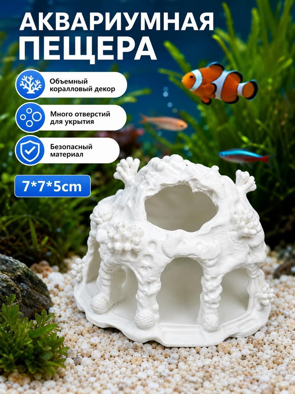 3D-аквариум с кораллами, ландшафтный дизайн, укромное местечко.