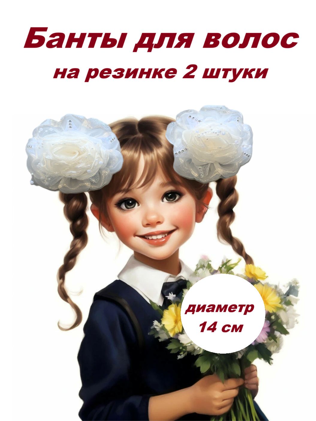 Банты для волос 2 шт