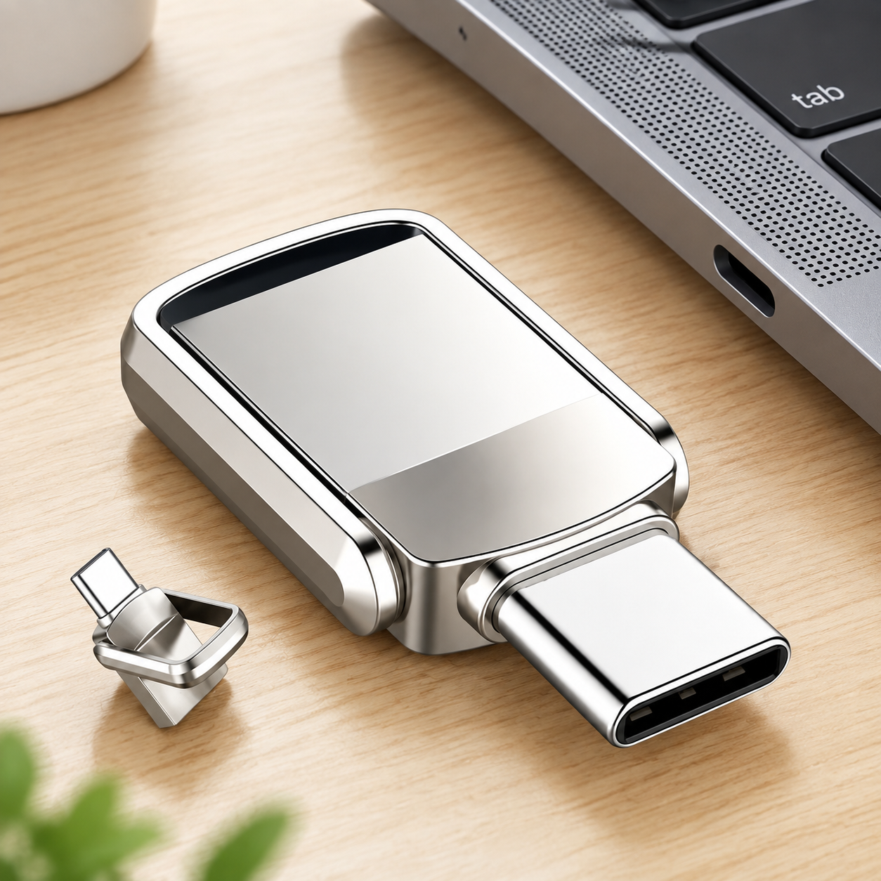 USB-накопитель Type-C 2ТБ, OTG (Цвет товара: серебристый)