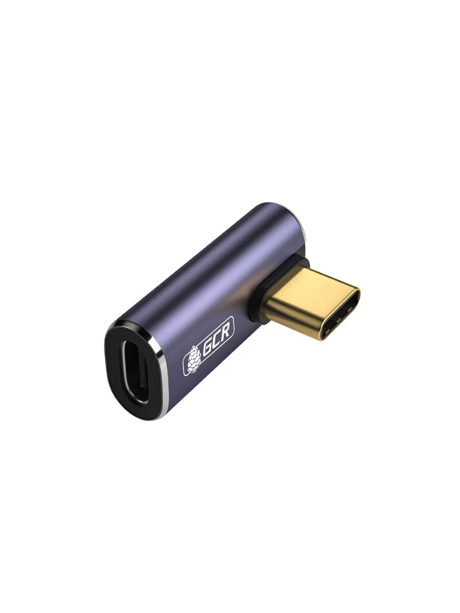 Переходник USB4 Type-C M/F угол боковой (по центру корпуса), GCR, 40Gbps 8K60Hz