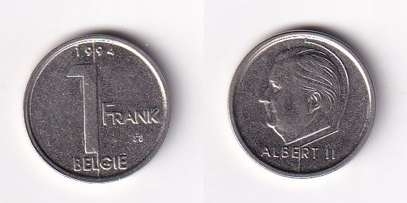 Бельгия 1 франк 1994 год