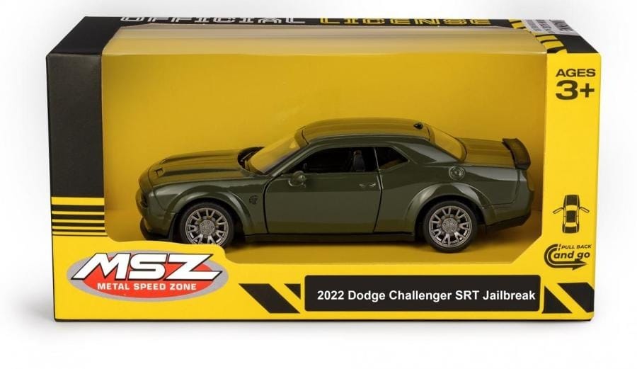 Игрушечная машинка Daffi MSZ 2022 Dodge Challenger SRT Jailbreak, зеленый, 5 дюймов