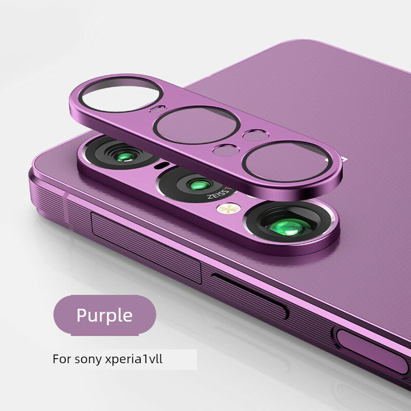Sony Xperia 1 VII Фиолетовый двойной набор: алюминиевый ободок + стекло Корнинг, полная защита от царапин