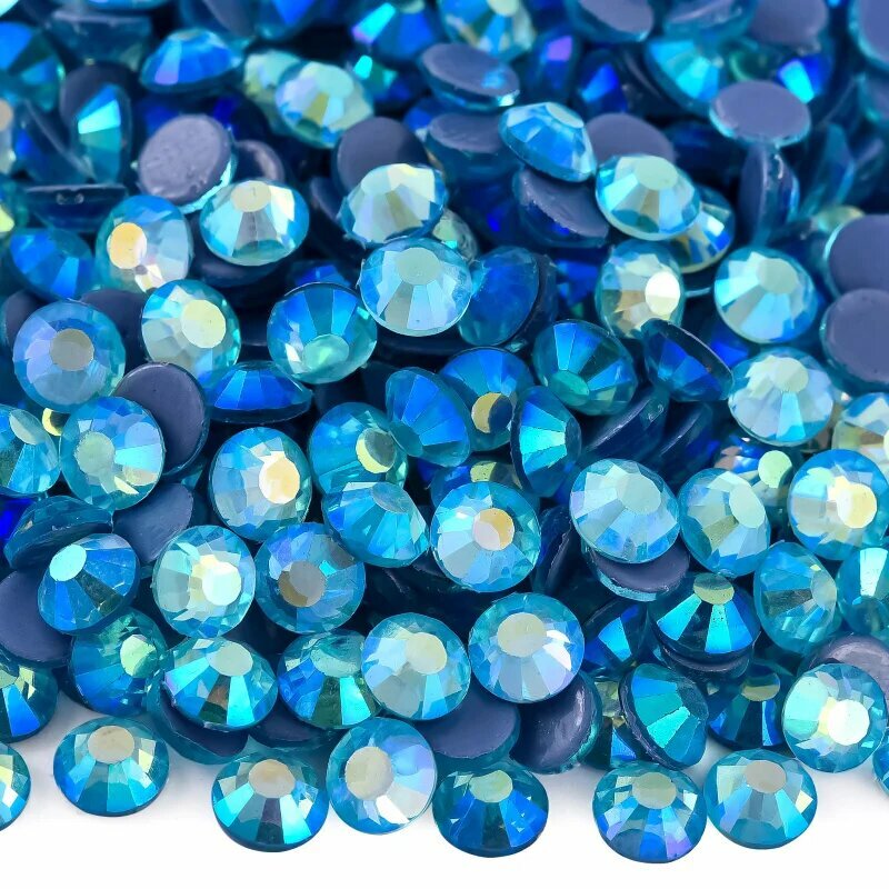 Стразы синие Aquamarine AB, стекло SS6-SS20, 1440 шт.