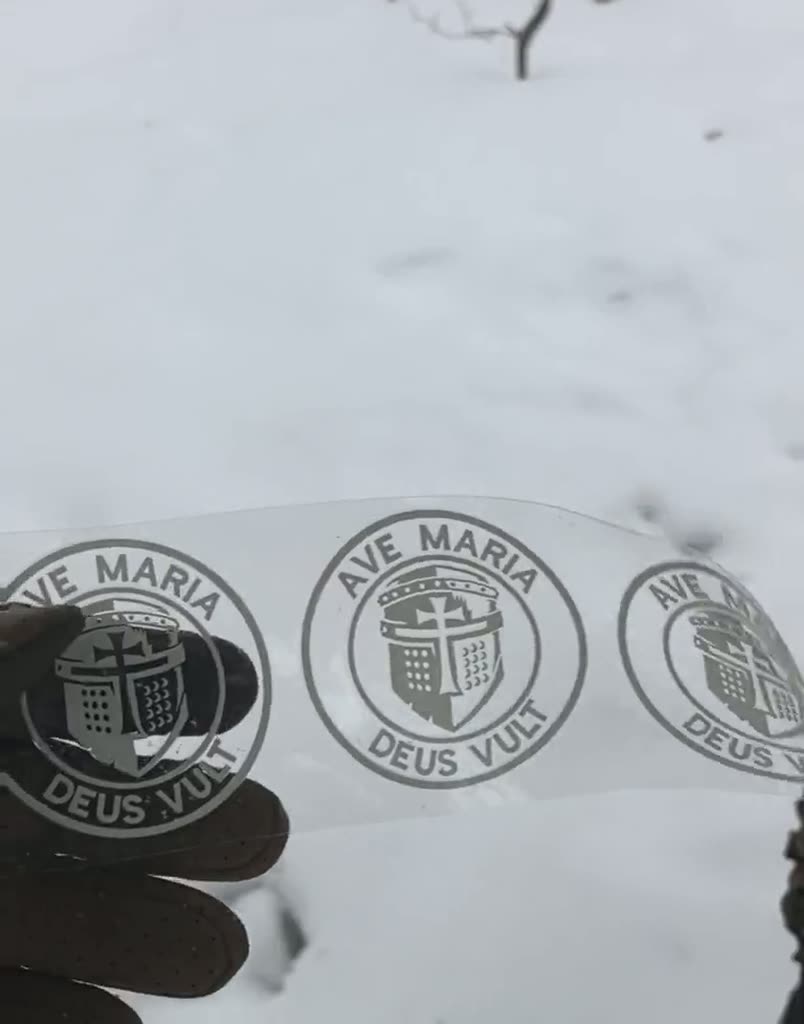 Наклейка объёмная УФ ДТФ Ave maria, Deus vult — фото 1