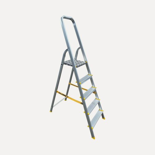Изображение товара Стремянка С Анодированным Покрытием Alumet Серии Ара 5 Ступеней, Рабочая Высота 3.02 М, Нагрузка 150 Кг.