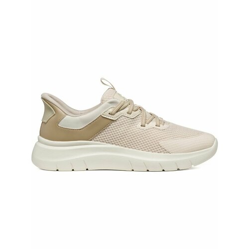 фото Кроссовки geox d plummery plus, полнота f (eu)/ на среднюю стопу, размер 39 eu, бежевый