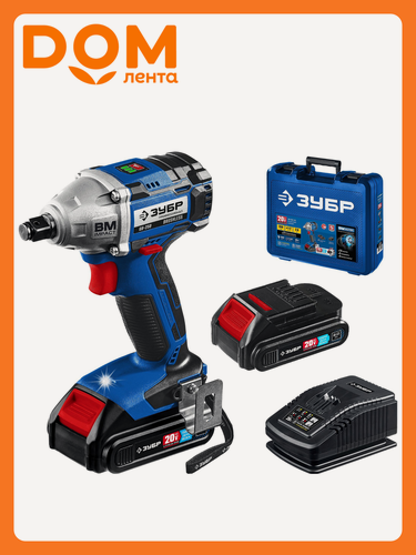 Изображение товара Гайковерт аккумуляторный ударный ЗУБР Профессионал GB-250-22 с 2 АКБ и З/У