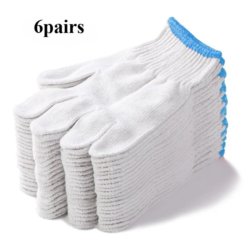Перчатки рабочие хлопковые, 12 пар, цвет 12pcs