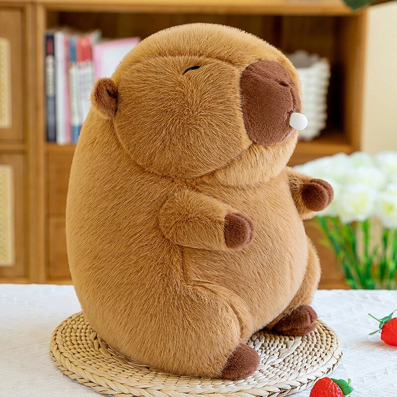 Мягкая игрушка-капибара Kapi Fun: милая плюшевая кукла, подушка для сна, компаньон, подарок для девочек Сидящая кукла