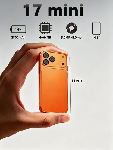 Изображение товара Мини-смартфон 17 Promini, 4ГБ + 64ГБ, IPS-экран, 4.5', Лучший подарок , оранжевый