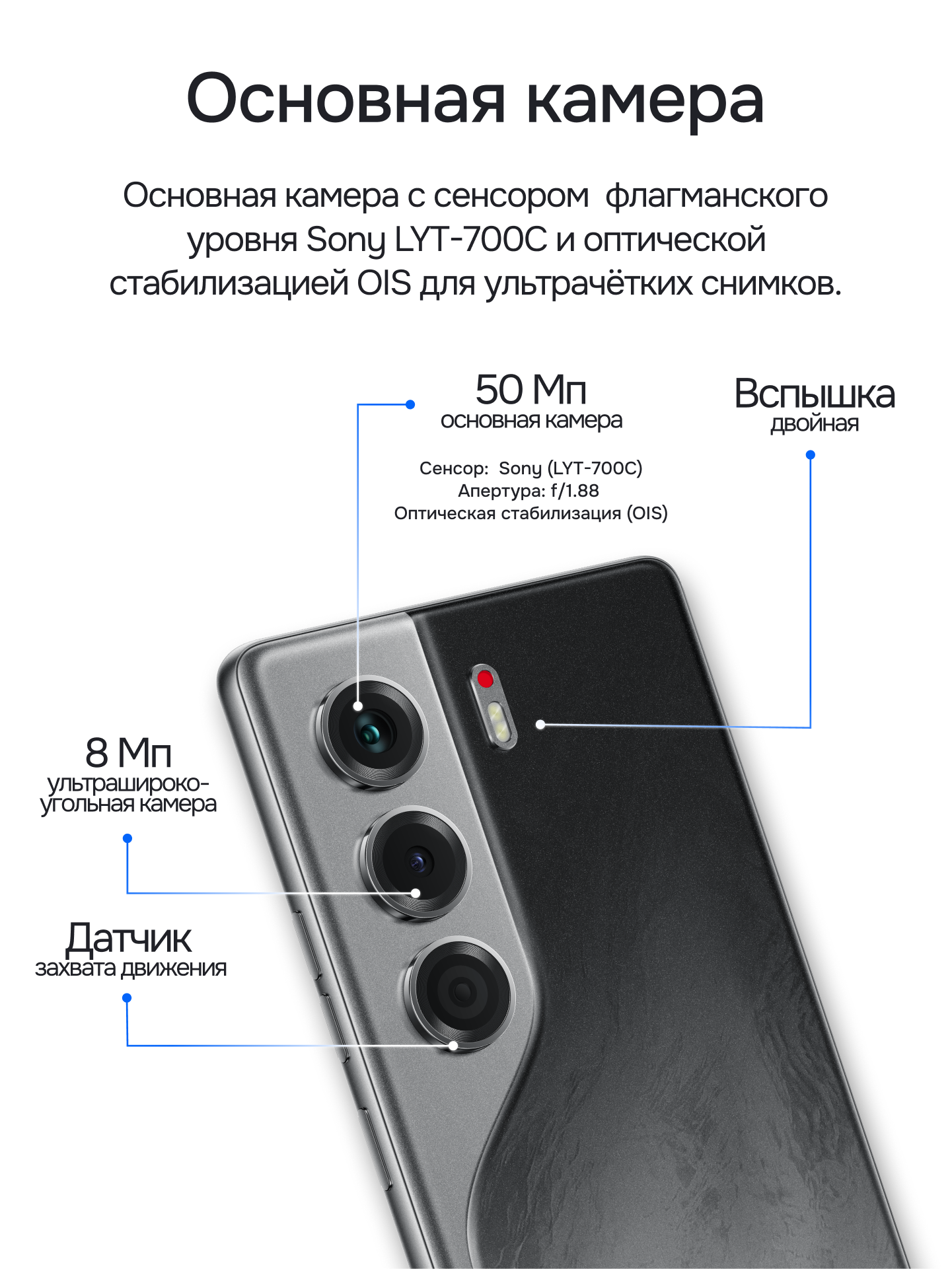 Смартфон TECNO CAMON 40 8/256ГБ, Galaxy black (черный), +SIM, 5200 мА*ч, IP66 — фото 3