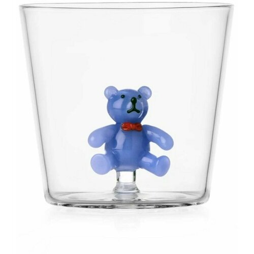 фото Дизайнерский стакан с фигуркой teddy bear, прозрачный/голубой ichendorf