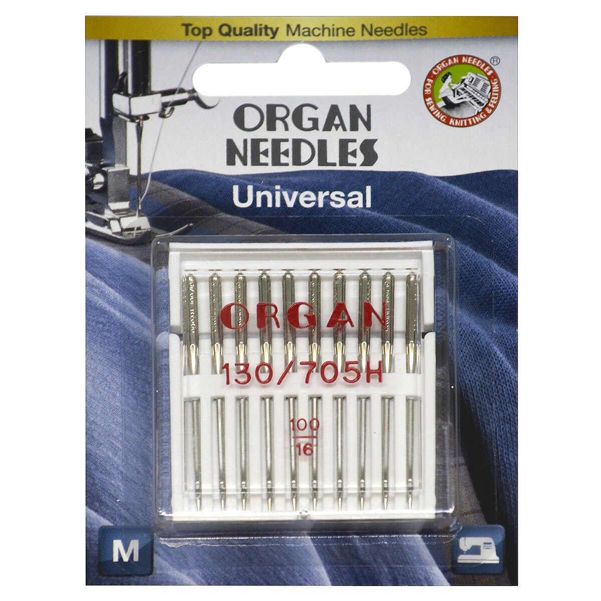 Иглы для швейных машин универсальные № 100 ORGAN, 10 шт в блистере