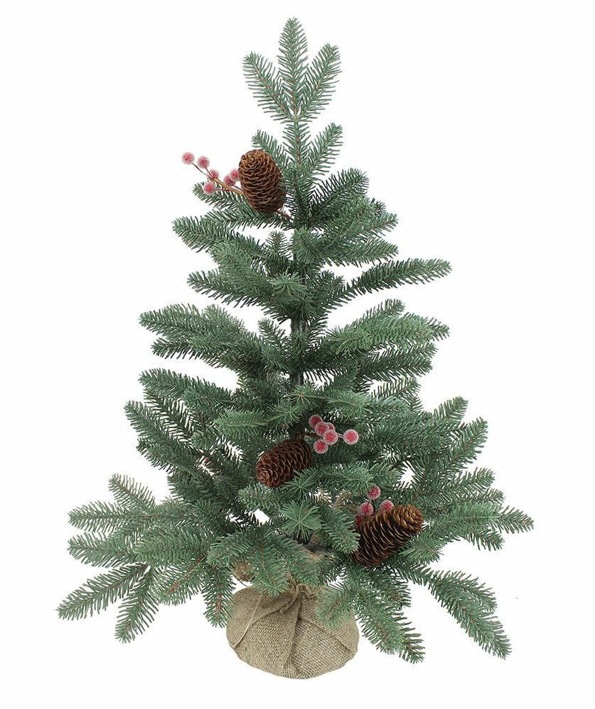 Настольная ёлка форест фэйри с шишками и ягодами, зелёная, хвоя литая 100%, 60 см, BEATREES 1036060