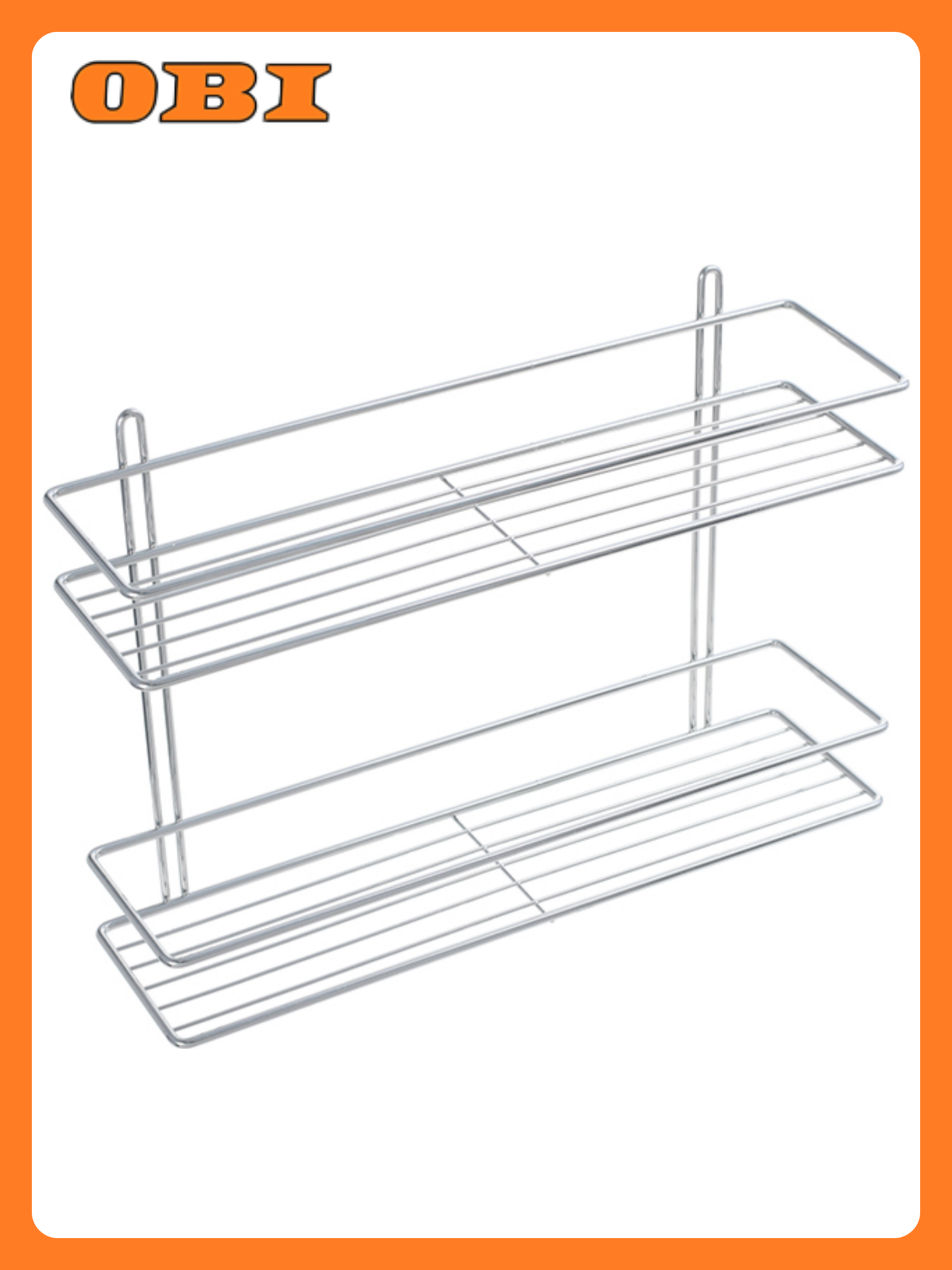 Полка прямая 2-этажная серая