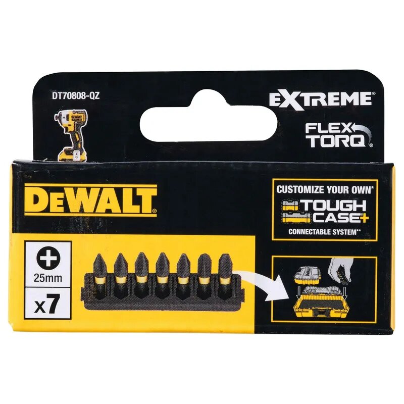 Набор бит DeWALT FLEXTORQ PHх25мм 7шт. DT70808-QZ — фото 1